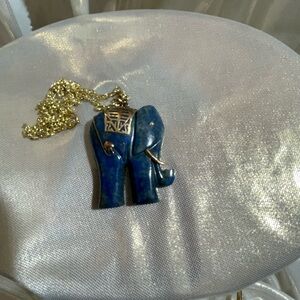 Blue Elephant Pendant Necklace